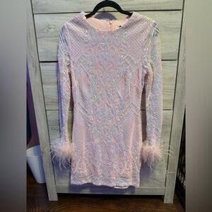Blondie Nites Pink Sequin Mini Dress